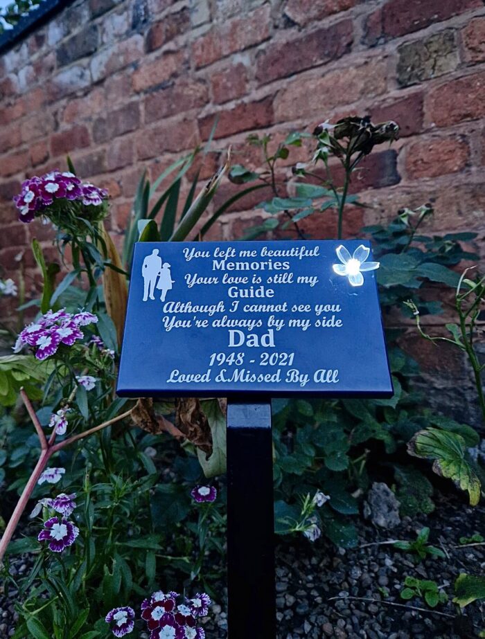 Granite Style Solar-Powered Commemorative Plaque