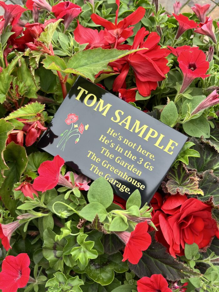 Enclosed Ashes Medium Granite Style Commemorative Plaque