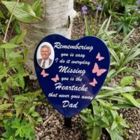 Large Granite Style Heart Commemorative Plaque with Photograph - Image 4