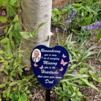 Large Granite Style Heart Commemorative Plaque with Photograph - Image 3