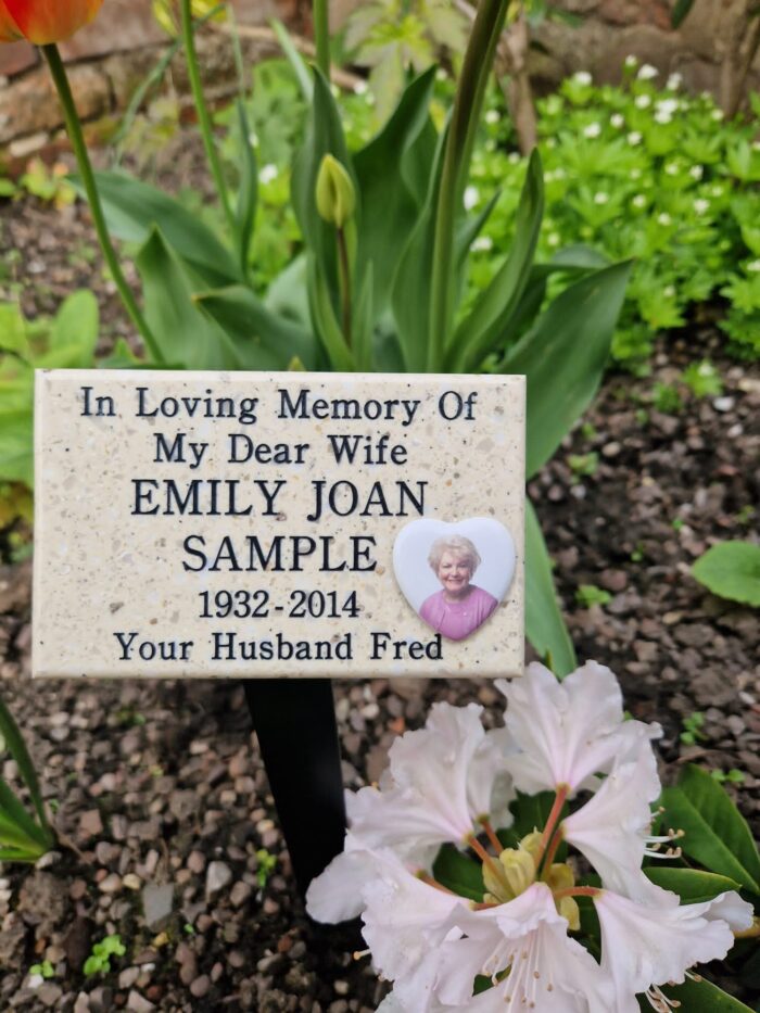 Small Granite Style Commemorative Plaque with Photograph