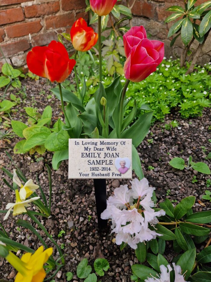 Small Granite Style Commemorative Plaque with Photograph - Image 2