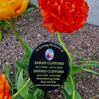 Large Granite Style Oval Commemorative Plaque with Photograph