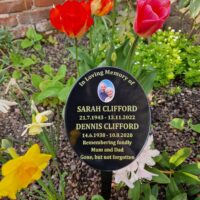 Large Granite Style Oval Commemorative Plaque with Photograph - Image 3
