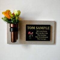 Small Granite Style Wall Plaque with Posy Vase - Image 2