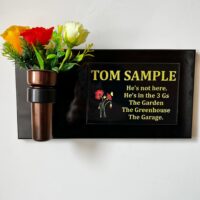 Small Granite Style Wall Plaque with Posy Vase